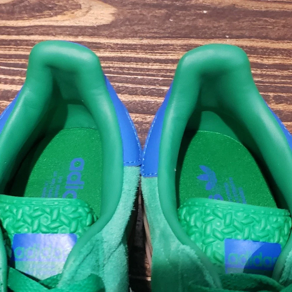 Adidas Gazelle Bold Womens 10 Platform Green Blue IE1370 New Suede Sneakers
